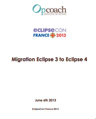 Le talk de migration Eclipse 3 vers Eclipse 4